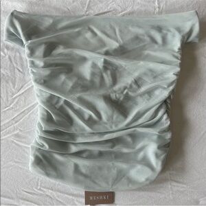 Meshki Light Blue Ruched Top